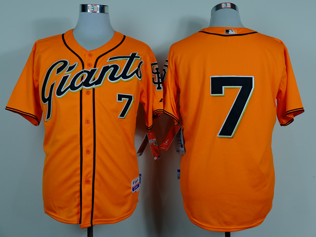 Custom Men San Francisco Giants #7 Blanco Orange MLB Jerseys